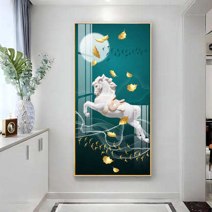 White Horse Premium Acrylic Vertical Wall Art