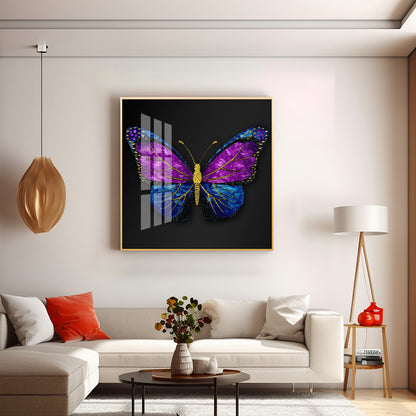 Colorful Butterfly Premium Acrylic Square Wall Art