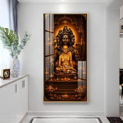 Sacred Swami Samarth Premium Acrylic Vertical Wall Art
