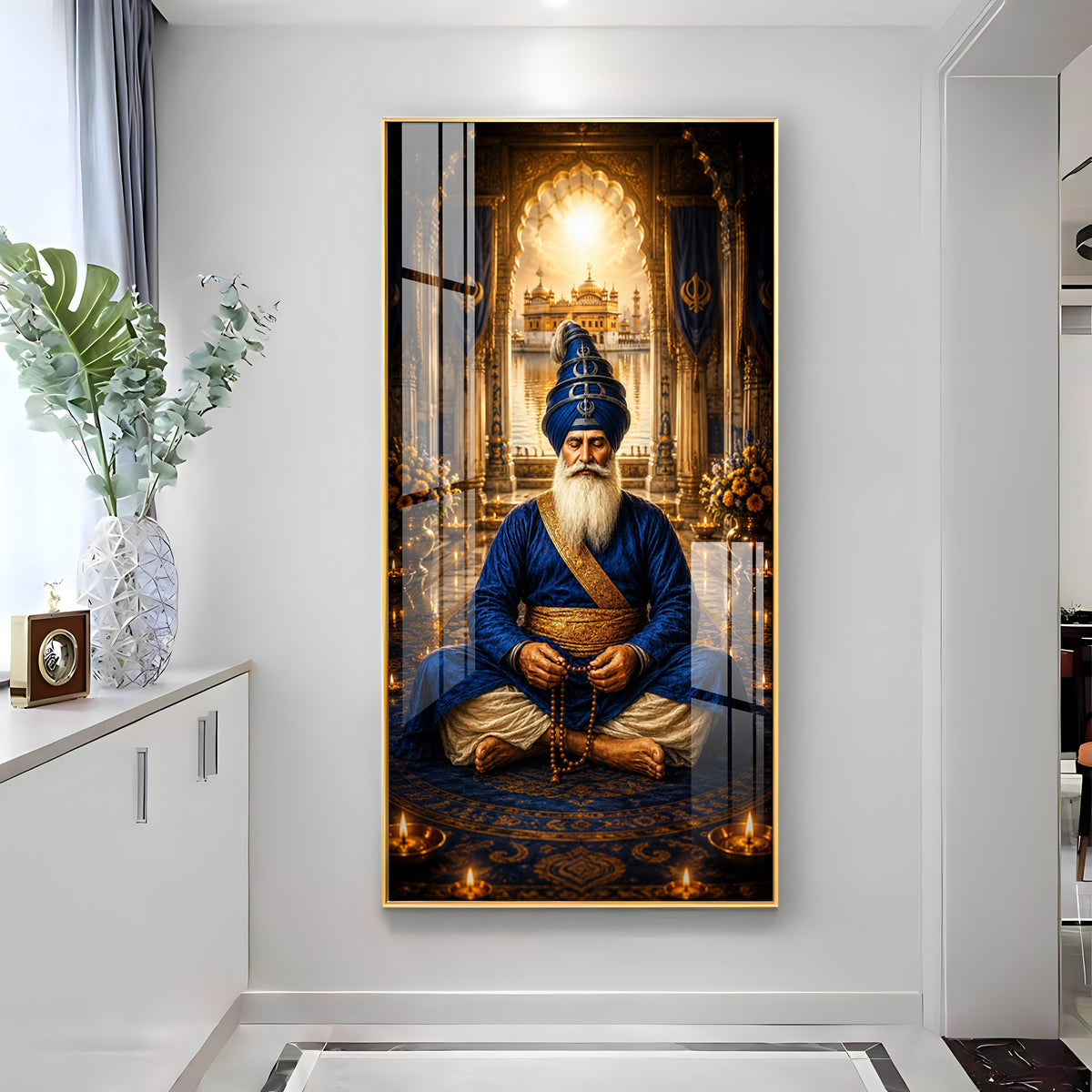 Divine Baba Deep Singh Ji Premium Acrylic Vertical Wall Art