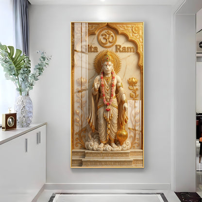 Lord Hanuman's Premium Acrylic Vertical Wall Art