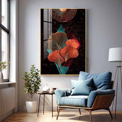 Floral Sunburst Premium Acrylic Vertical Wall Art