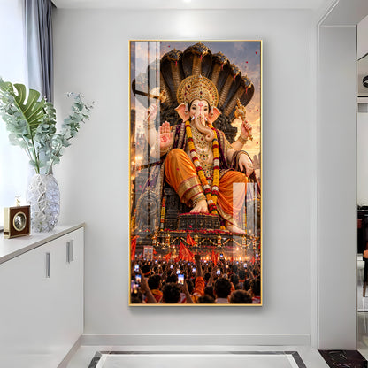 Lalbaugcha Raja Sheshnag Darshan Premium Acrylic Vertical Wall Art