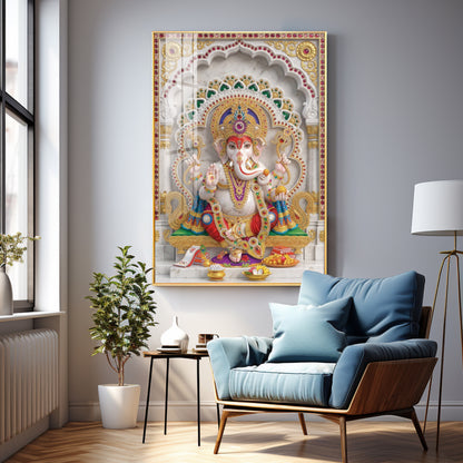 Mangal Murti Ganesh Ji Premium Acrylic Vertical Wall Art
