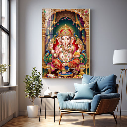 God Ganesha Premium Acrylic Vertical Wall Art