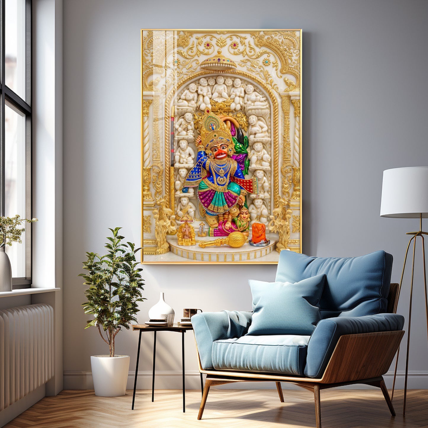 Divine Hanuman Ji Premium Acrylic Vertical Wall Art