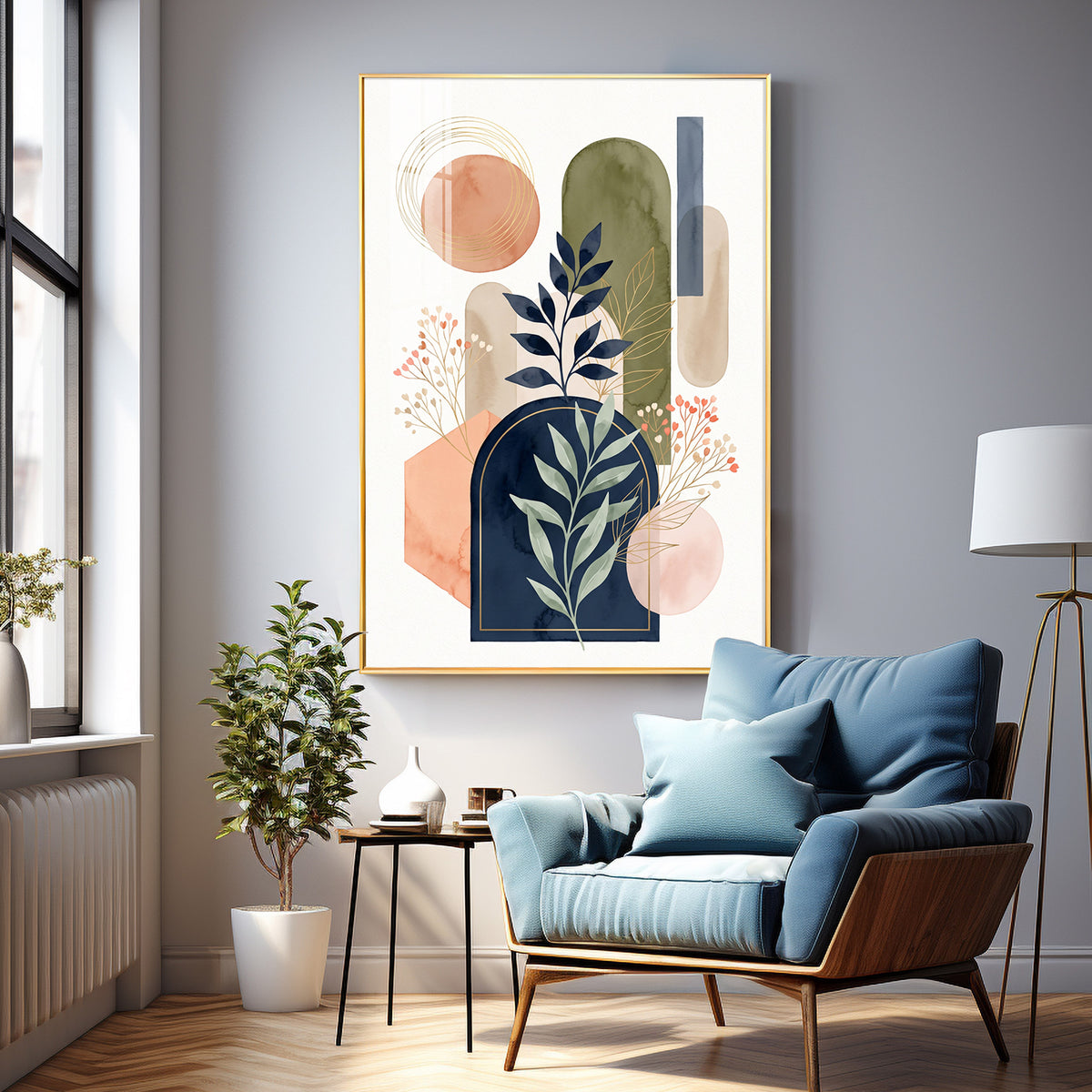 Boho Botanical Arches Premium Acrylic Vertical Wall Art