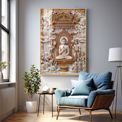 Bhagwan Mahavir Premium Acrylic Vertical Wall Art