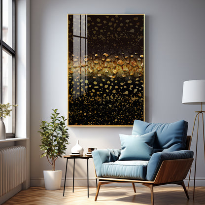 Golden Oasis Premium Acrylic Vertical Wall Art