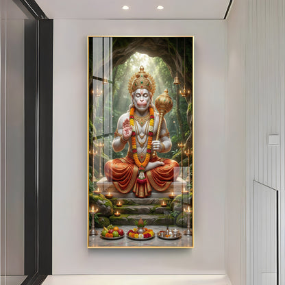 Divine God Hanuman Ji Premium Acrylic Vertical Wall Art