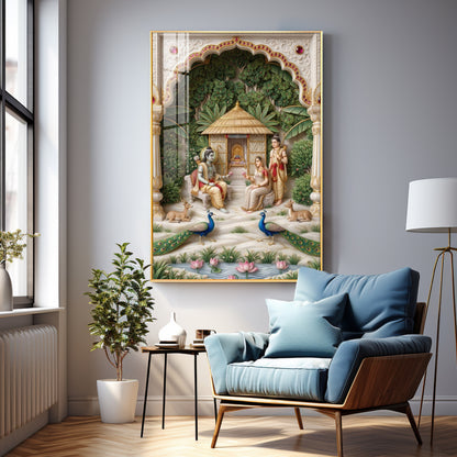 Lord Ram, Devi Sita & Lakshmana Premium Acrylic Vertical Wall Art