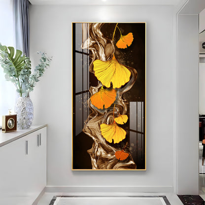 Glittering Ginkgo Premium Acrylic Vertical Wall Art