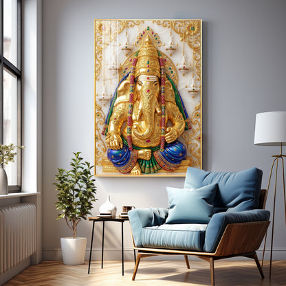 Pillayarpatti Karpaga Vinayagar Premium Acrylic Vertical Wall Art