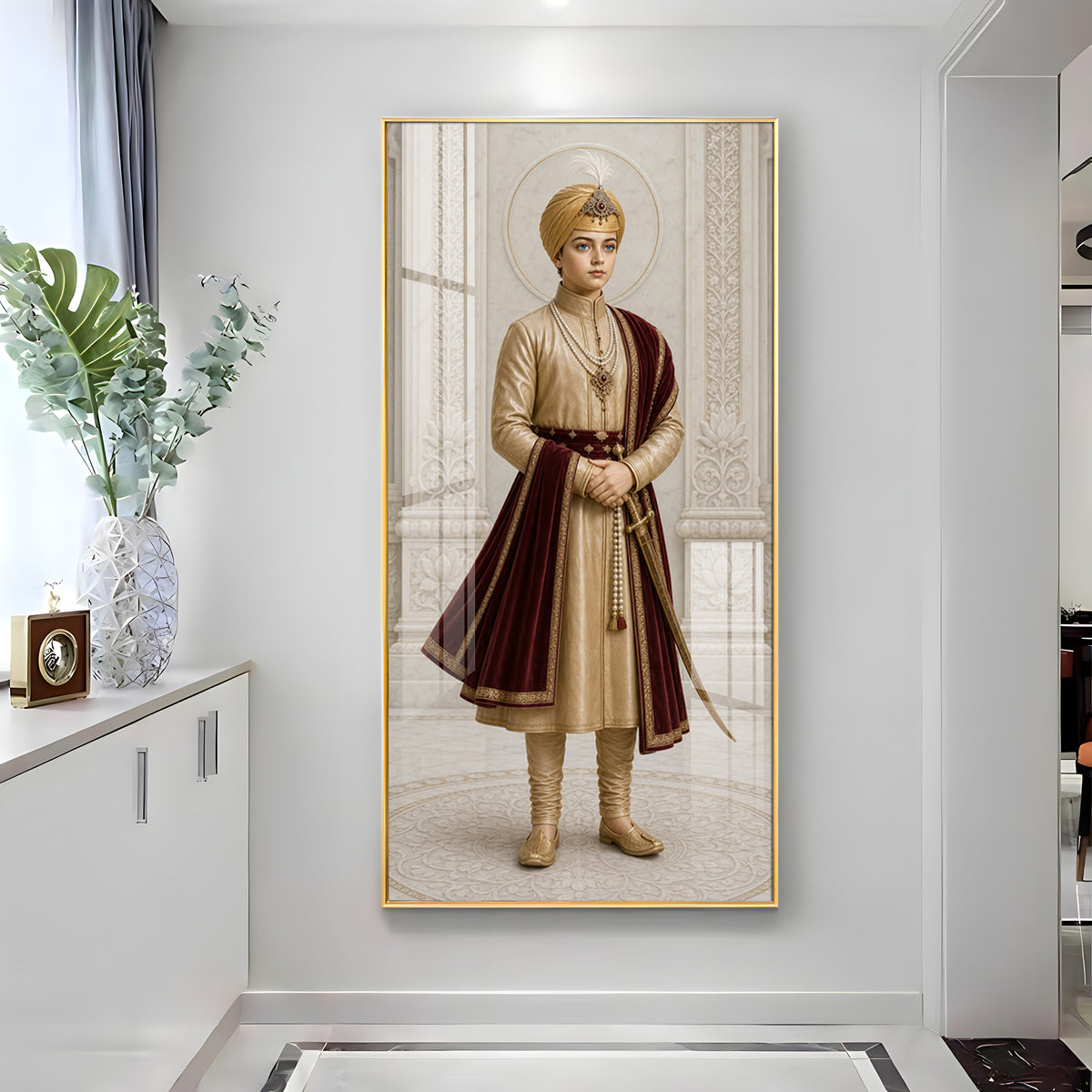 Young Sikh Guru Premium Acrylic Vertical Wall Art