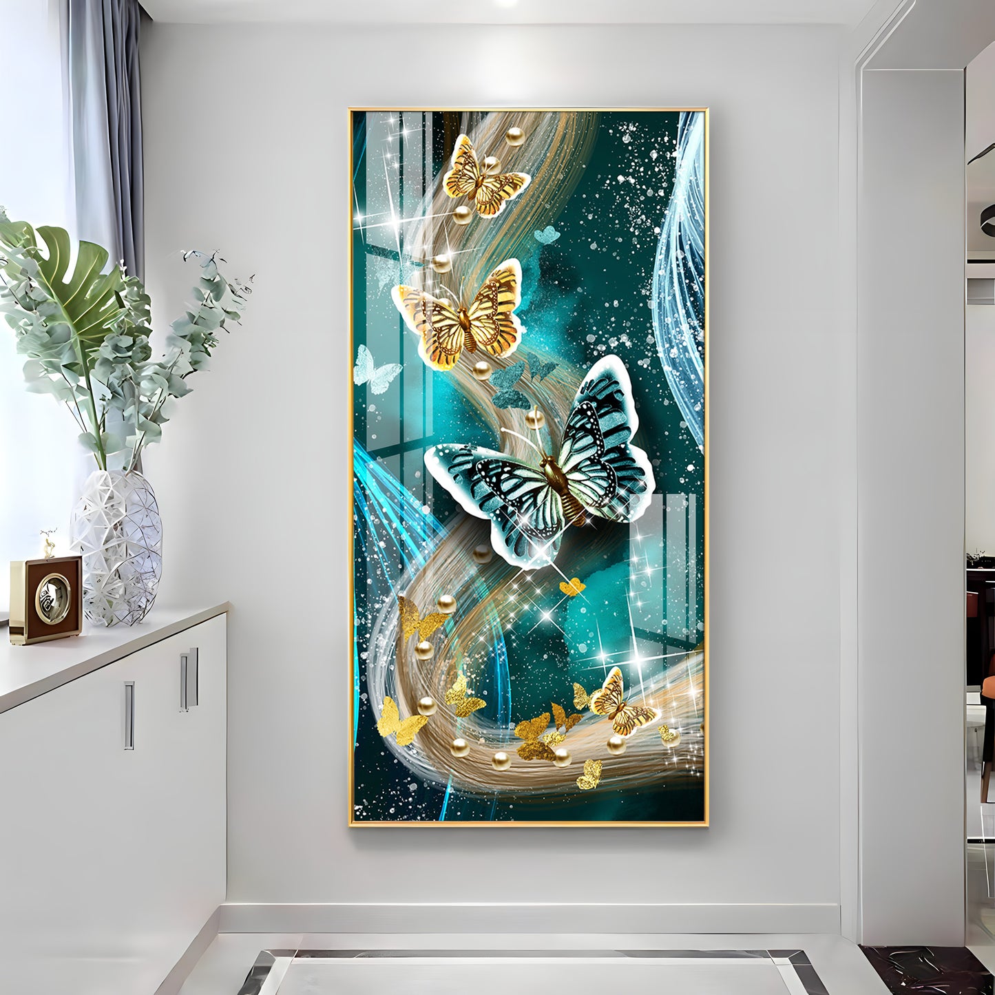Pair Of Butterfly Premium Acrylic Vertical Wall Art