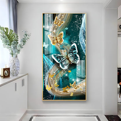Pair Of Butterfly Premium Acrylic Vertical Wall Art