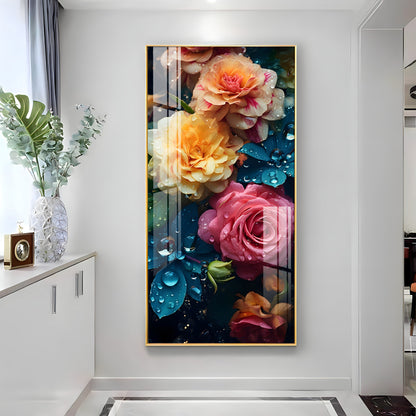 Colorful Flowers Premium Acrylic Vertical Wall Art