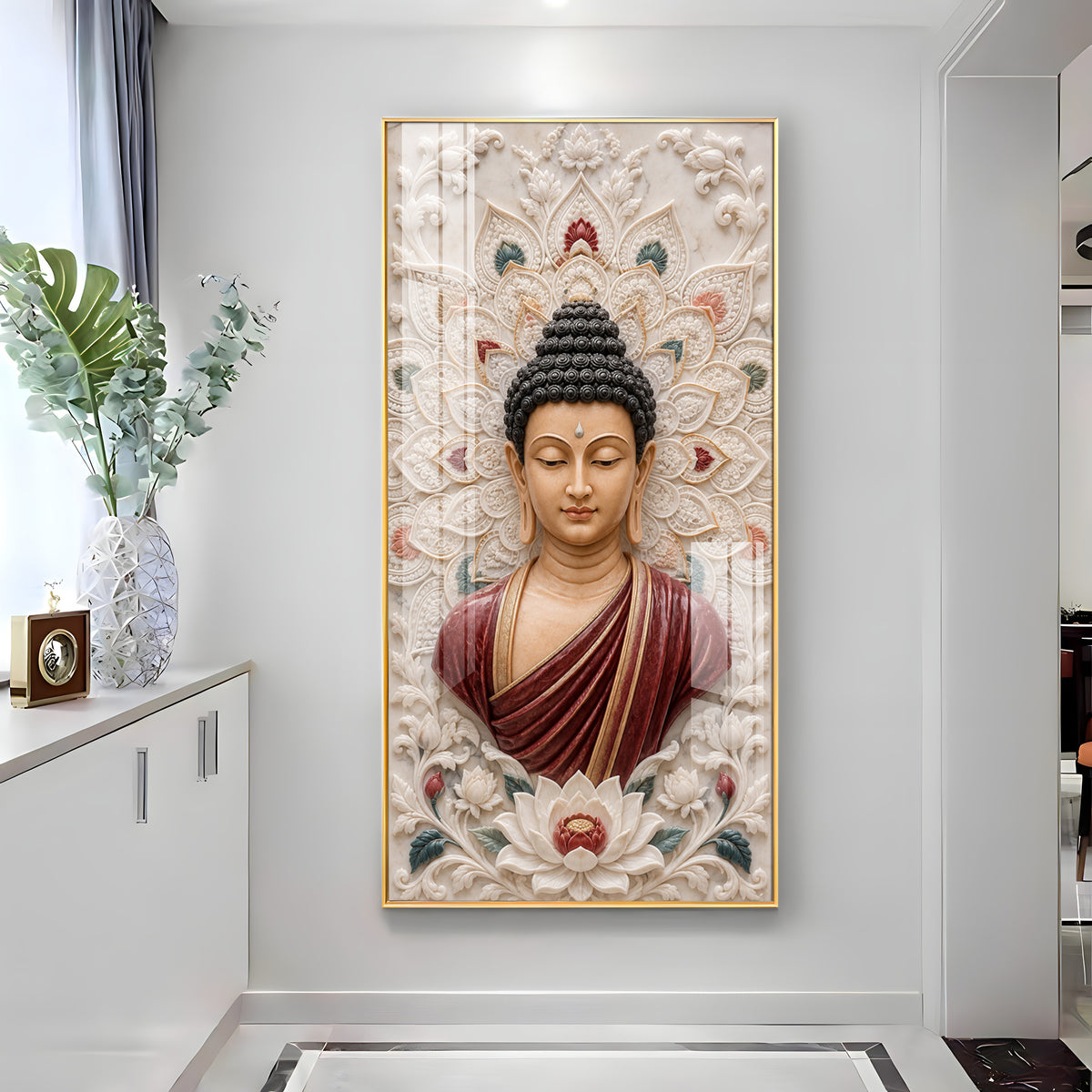Meditation Buddha Premium Acrylic Vertical Wall Art