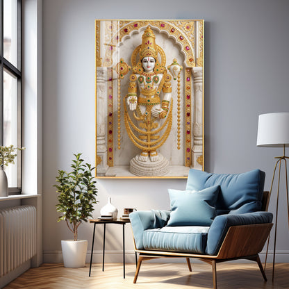 Divine Lord Venkateswara Premium Acrylic Vertical Wall Art