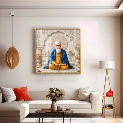 Guru Nanak Devji Sacred Premium Acrylic Square Wall Art