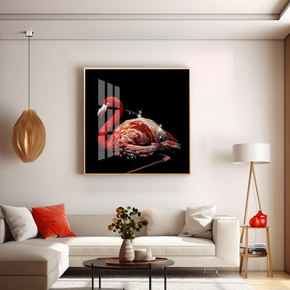 Flamingo Premium Acrylic Square Wall Art
