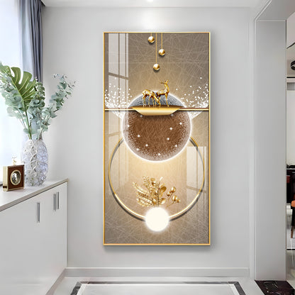 Golden Elegance Hallway Premium Acrylic Vertical Wall Art
