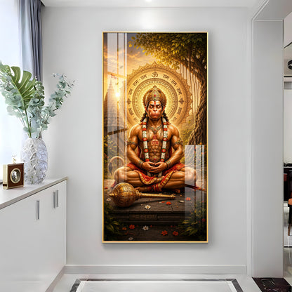 Divine Lord Hanuman's Premium Acrylic Vertical Wall Art