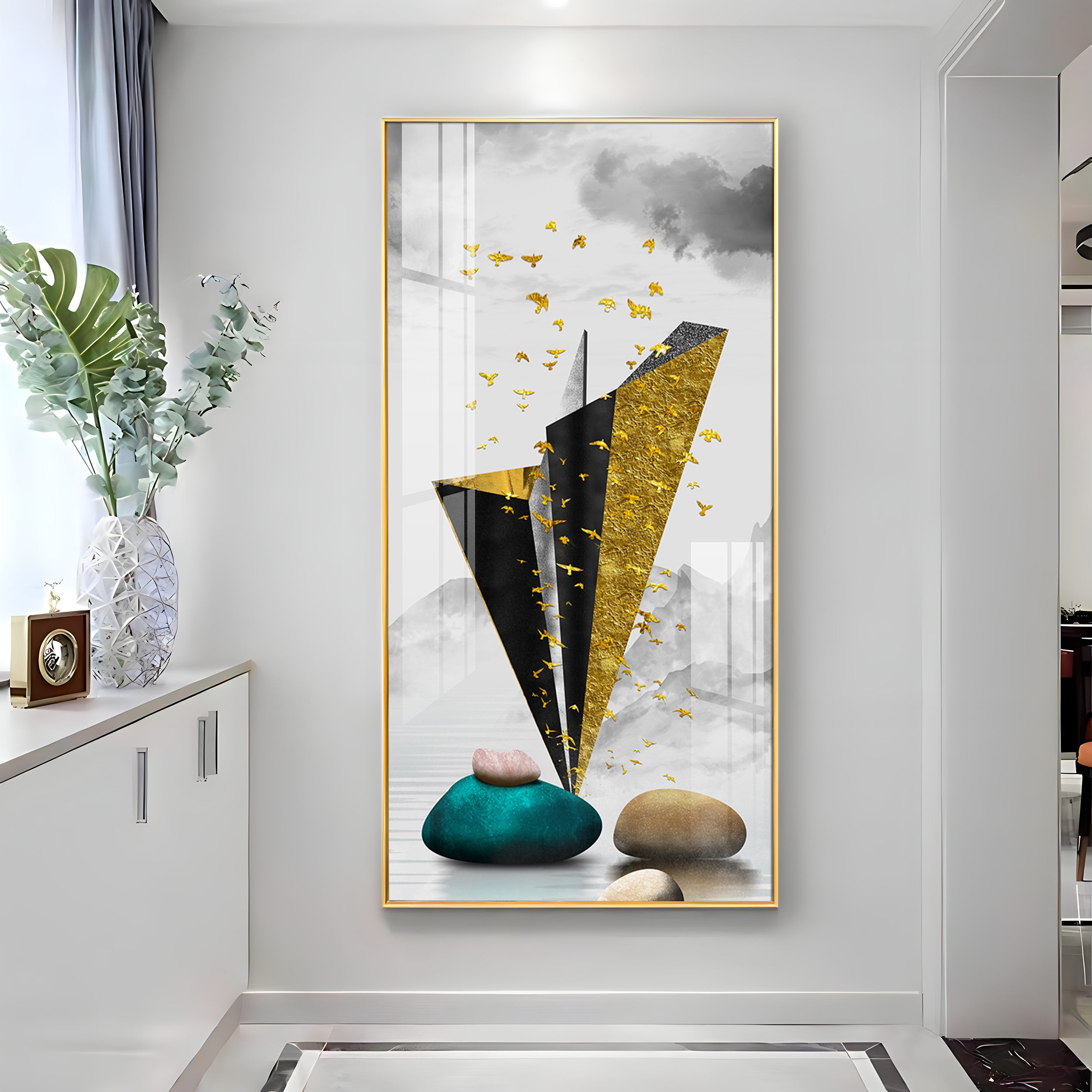 Geometric Minimalist Premium Acrylic Vertical Wall Art