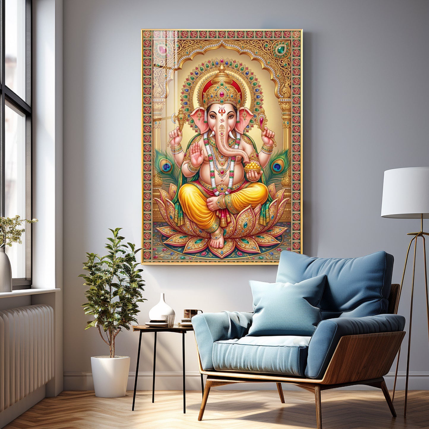 God Ganpati Ji Premium Acrylic Vertical Wall Art