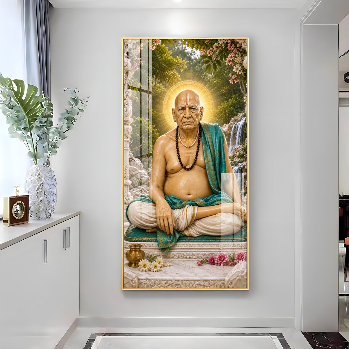 Samarth Maharaj Meditating Premium Acrylic Vertical Wall Art