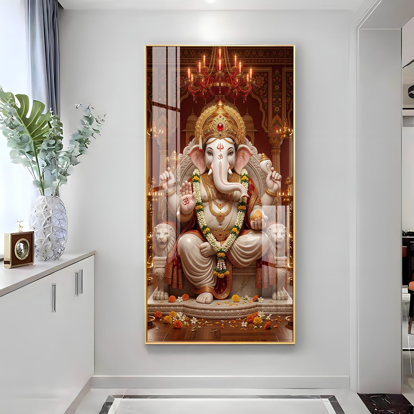 Divine Harmony Of Lord Ganesh Premium Acrylic Vertical Wall Art