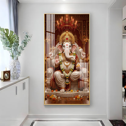 Divine Harmony Of Lord Ganesh Premium Acrylic Vertical Wall Art