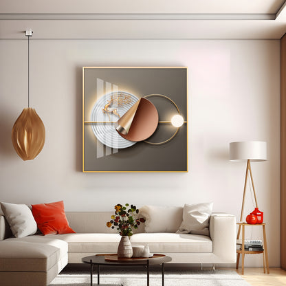 Gold Deer Modern Premium Acrylic Square Wall Art
