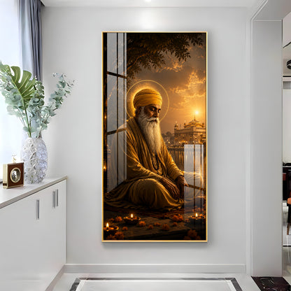 Divine Guru Nanak Ji Premium Acrylic Vertical Wall Art