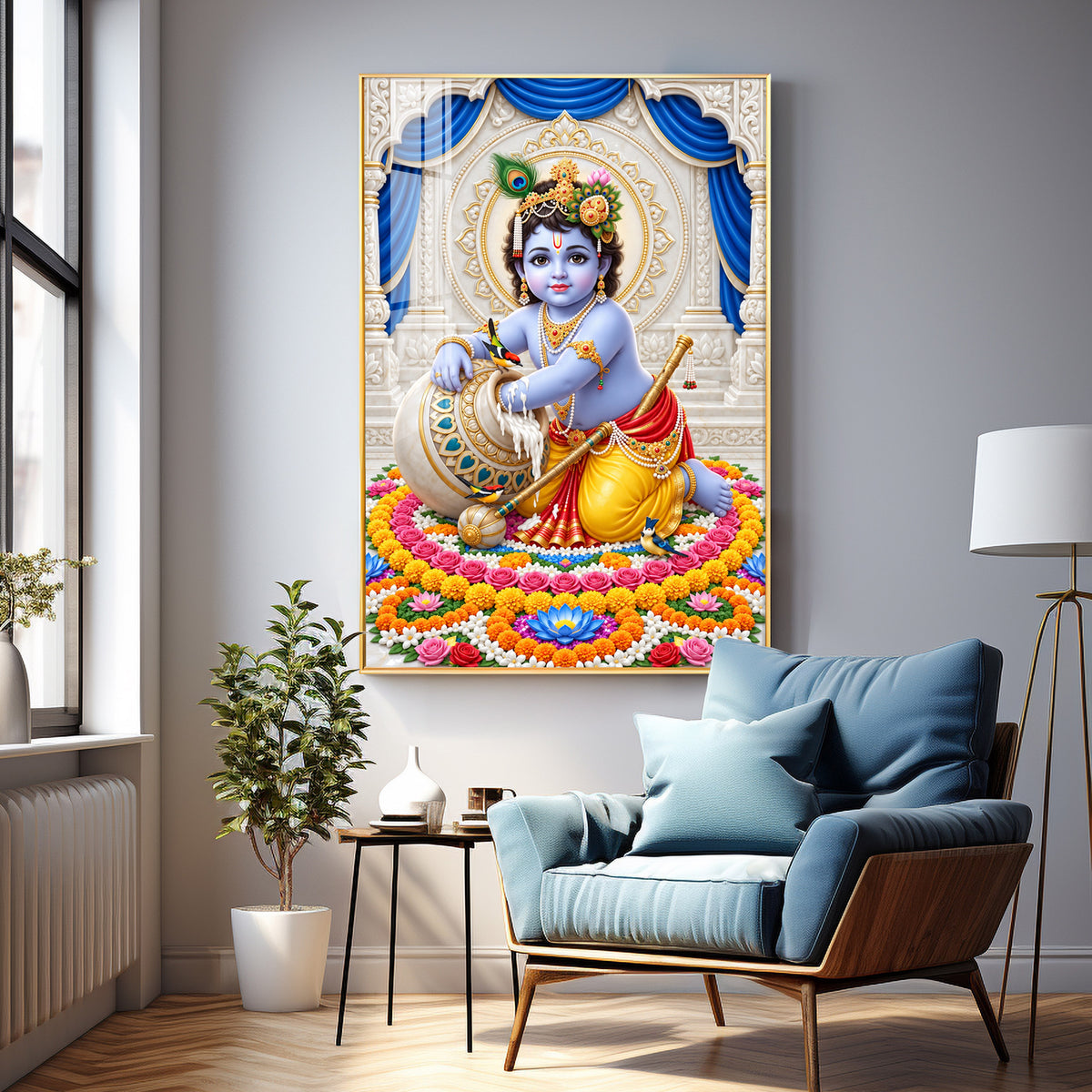Joyful Bal Gopal Premium Acrylic Vertical Wall Art