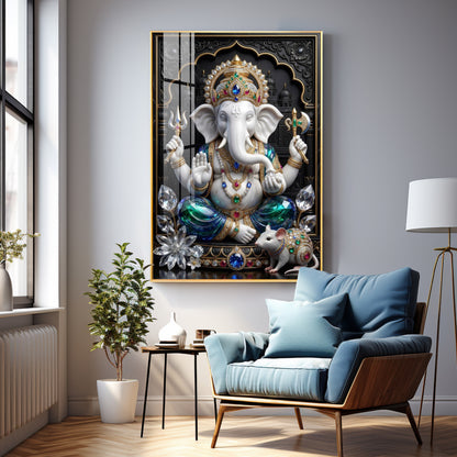Hindu Deity Ganpati Ji Premium Acrylic Vertical Wall Art