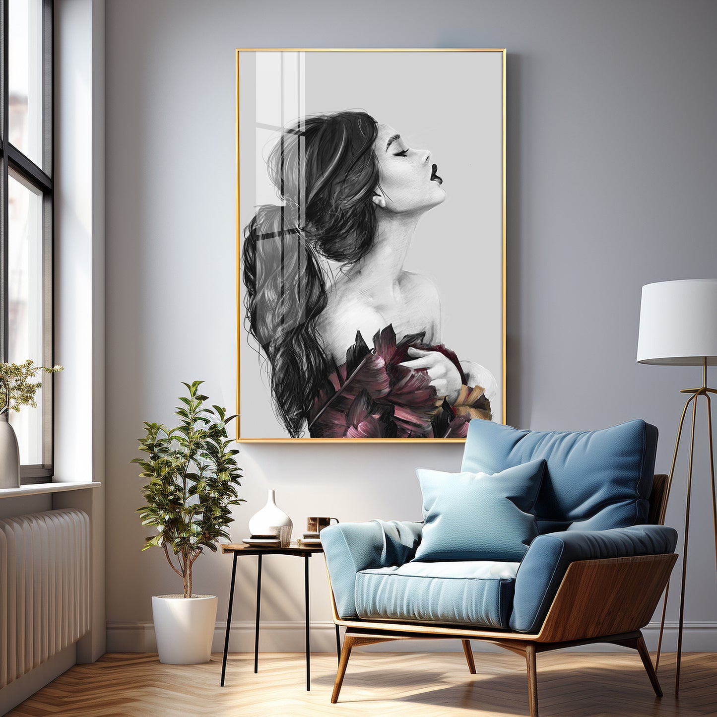 Charm Of Modern Girl Premium Acrylic Vertical Wall Art