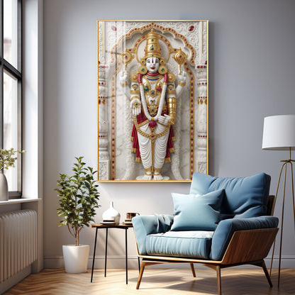 Divine Lord Murungan Ji Premium Acrylic Vertical Wall Art