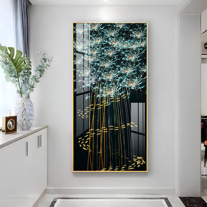 Fishes With Flowers Premium Acrylic Vertical Wall Art