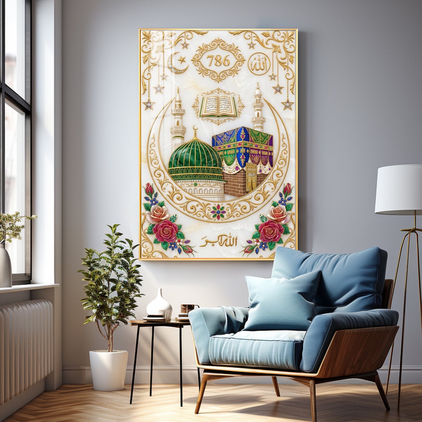 Kaaba & Al-Masjid An-Nabawi Premium Acrylic Vertical Wall Art