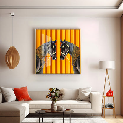 Couple Horse Premium Acrylic Square Wall Art
