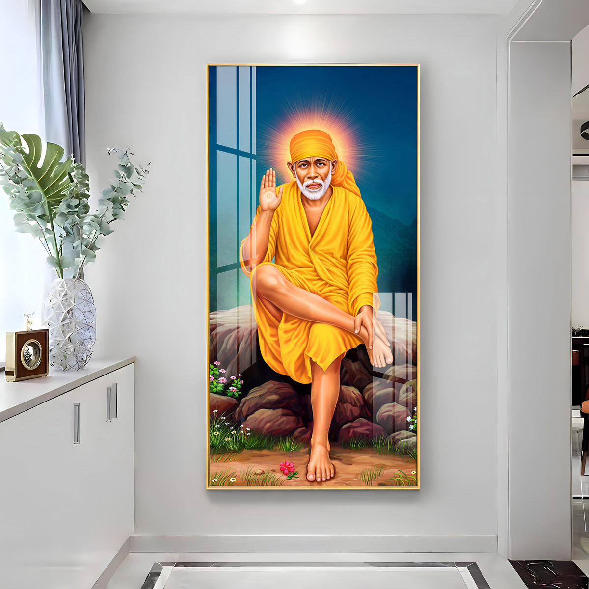 Shirdi Sai Baba Premium Acrylic Vertical Wall Art