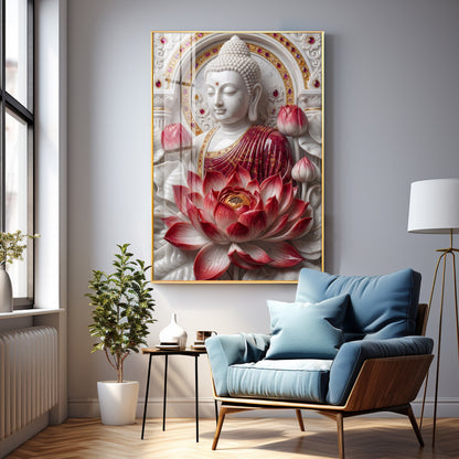 Serenity of Buddha Premium Acrylic Vertical Wall Art
