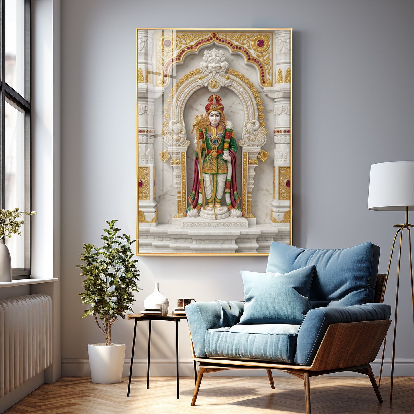 Lord Subramanya Premium Acrylic Vertical Wall Art