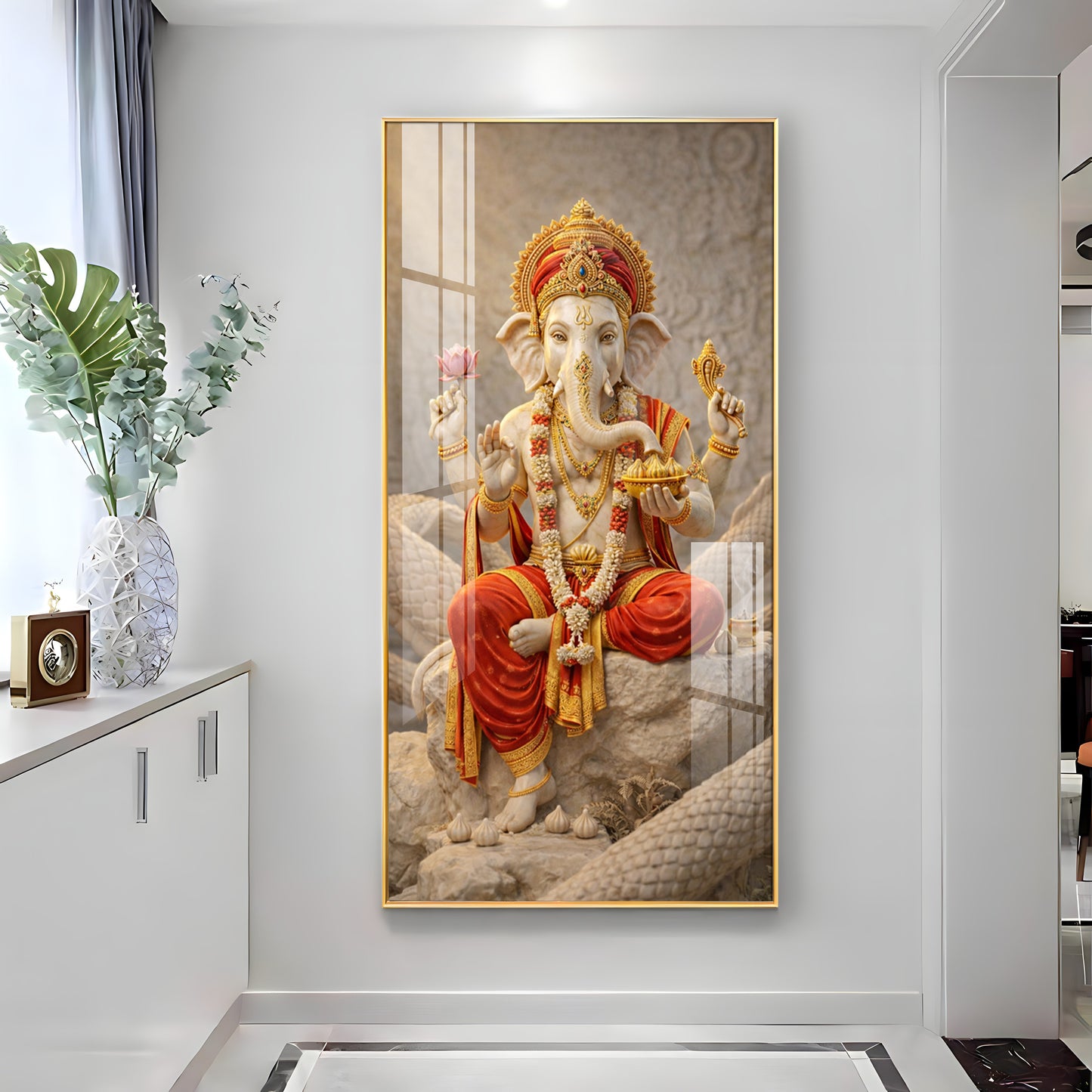 Divine Shree Ganesha Guardian Premium Acrylic Vertical Wall Art