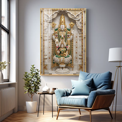 Shree Lakshmi Narayan Bhagwan Premium Acrylic Vertical Wall Art