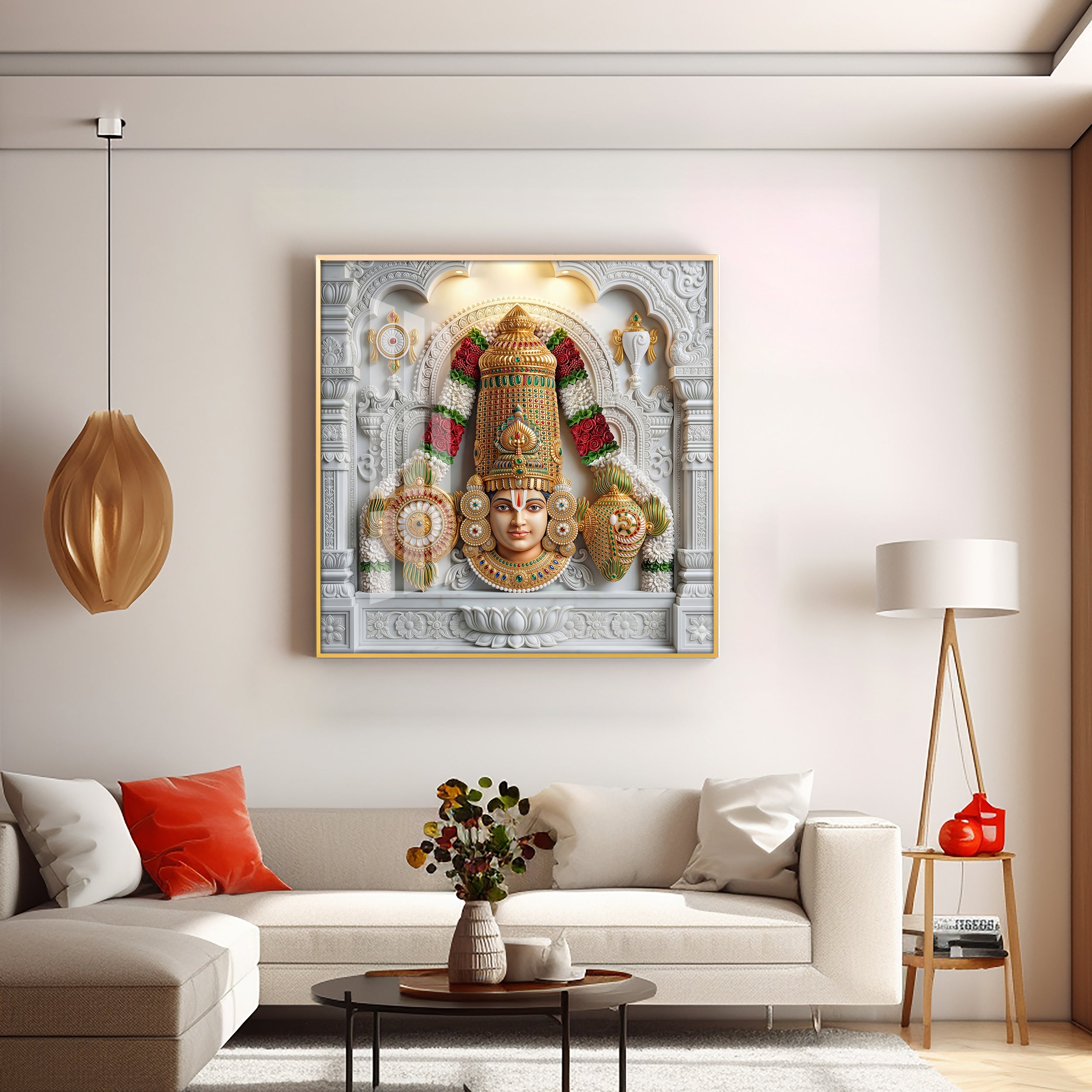 Lord Perumal Premium Acrylic Square Wall Art