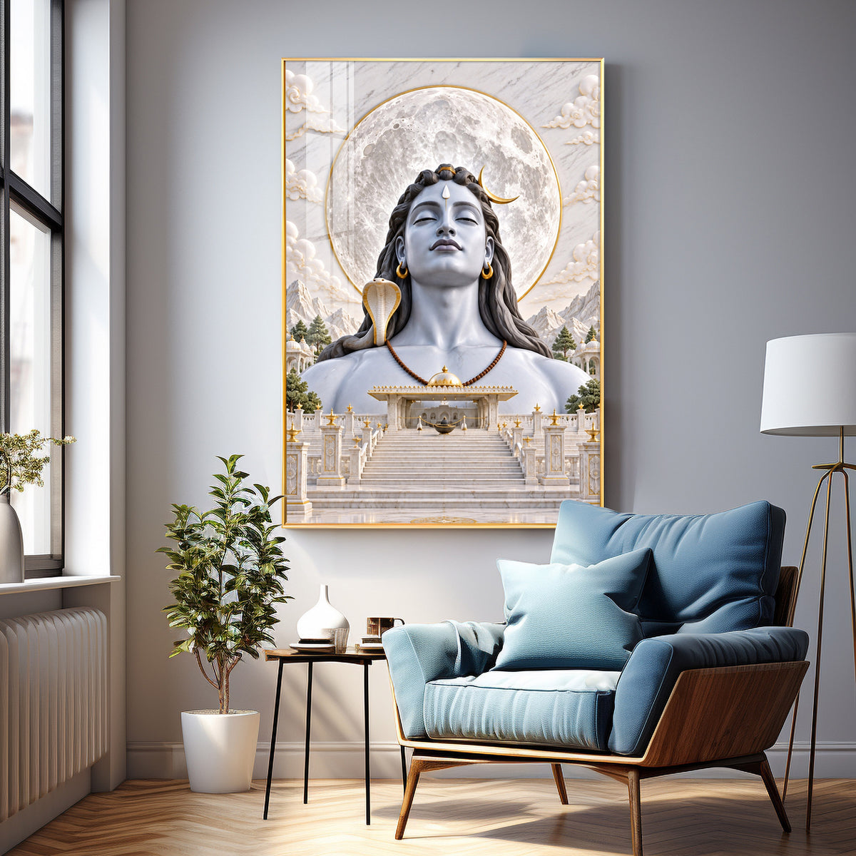 Adiyogi Shiva Premium Acrylic Vertical Wall Art