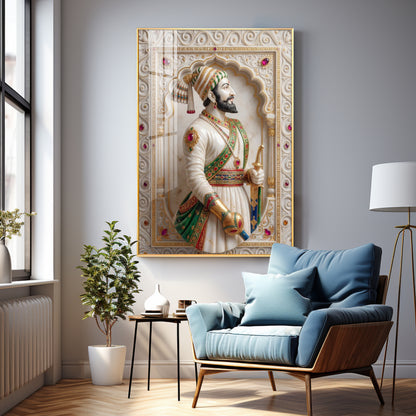 Warrior King Shivaji Maharaj Premium Acrylic Vertical Wall Art