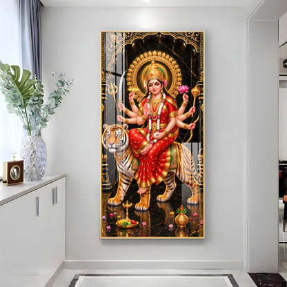 Divine Blessing Durga Premium Acrylic Vertical Wall Art
